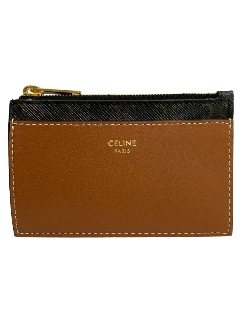 Celine Card Case Brown Dark Triomphe Leather